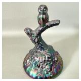 Fenton Carnival Glass Owl on a Branch Ring holder