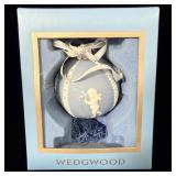 Blue Wedgwood Jasperware Ball Christmas Ornament