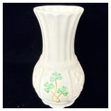 Belleek Ireland Shamrock bud vase 5 inches
