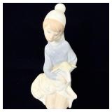 Lladrï¿½ Shepherd Boy with Lamb porcelain figurine