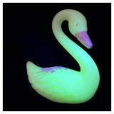 Fenton Satin Custard Glass Swan