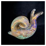 Murano Style Handblown Art Glass Snail Paperweight