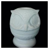 Fenton satin blue owl fairy lamp 4 inches