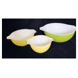 (3) Vintage Pyrex Verde Green Mixing Bowls