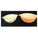 (2) Vintage Pyrex Pink Gooseberry Cinderella >