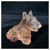 Boyds pink depression Glass Duke Scottie Pup Dog