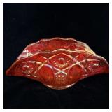 LE Smith Ruby Red Heritage Carnival Glass Banana >