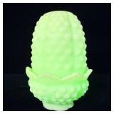 Fenton Custard Glass Hobnail Fairy Lamp Uranium