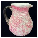 NORTHWOOD leaf mold pink water pitcher 8 inches