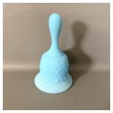 Fenton Blue Satin Daisy & Button Glass Bell