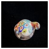 Small Murano Style Millefiori Turtle Paperweight >