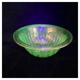 1930's Hazel Atlas Green Uranium Glass Mixing Bowl