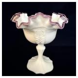 Fenton Plum Crest Ruffle Edge Compote Candy Dish >
