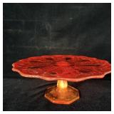 LE Smith Amberina Moon & Stars Pedestal Cake Stand