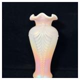 Fenton Pink Champagne Carnival Opalescent Feather>