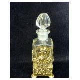 Antique Victorian Brass Gilded Perfume Bottle