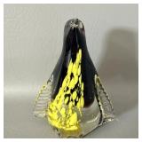Vintage Murano Style Penguin Paperweight 4.5'