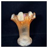 Dugan Carnival Glass Scalloped Vase 7'
