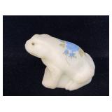 Fenton Handpainted Blue Satin Frog Figurine 2'