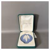 Wedgwood Blue Jasperware Christmas Angel Ornament>