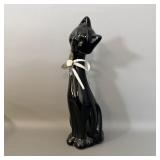 MCM Black Ceramic Alley Cat Figurine 9'