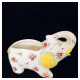 Vintage Ceramic Stitched Lucky Elephant Planter 6'