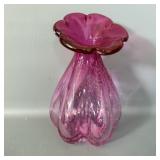 Pink Daisy Bloom Vase 7.5'