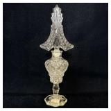 Antique Art Deco Pressed Cut Clear Glass Perfume >