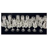 33pc Libbey Silver Leaf Frosted Glass Tumblers