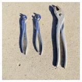 3 battery terminal pliers and slip joint pliers