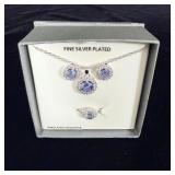 New in box Simulated Tanzanite Necklace, Ring &>