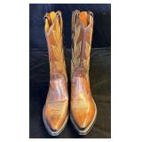 Vintage Dan Post Brown Leather Cowboy Boots 10.5D