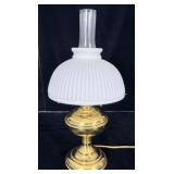 Antique Brass Aladdin Electrified Kerosene Table >