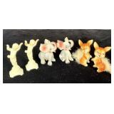 (2) Vintage Fur Ceramic Enesco Bunnies, Ceramic >