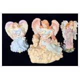 (3) Porcelain Angel Decor