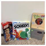 New board games sorry, Jenga, trivial pursuit,