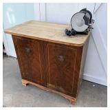 Craftsman bench top grinder mounted on antique