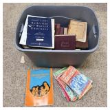 Large tote of vintage sheet music gospel hymnals