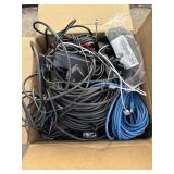 Box of miscellaneous electrical cords