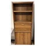 Bookshelf display case with drop-down writing