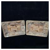 2 vintage metal South Dakota souvenir ashtrays