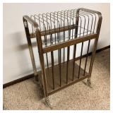 Vintage mid-century rolling magazine rack 26ï¿½ x