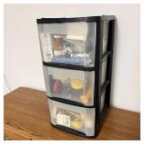 Plastic storage doors filled with miscellaneous