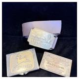(3) Belt Buckles Marlboro, Budweiser, John Deere