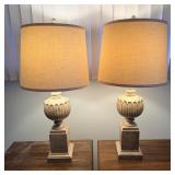 (2) faux Marble table lamps 31 inches tall