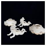 (4) Holt Howard Porcelain Candle Stick Holders