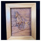 Custom 3D Wood Carved Running Horse by RKC Custom