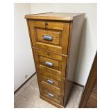 Solid oak four drawer locking filing cabinet 55ï¿½