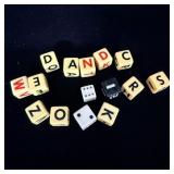 Vintage Bakelite and one bone dice