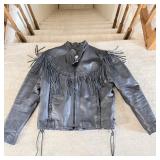 Vintage Leather Wear Fringe Motorcycle Jacket  >